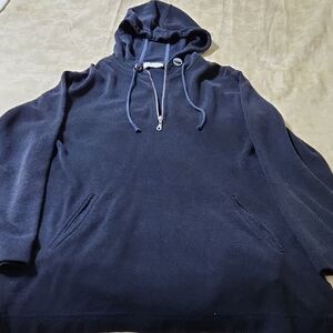 Womens Navy Zip-Up Hoodie Sweater